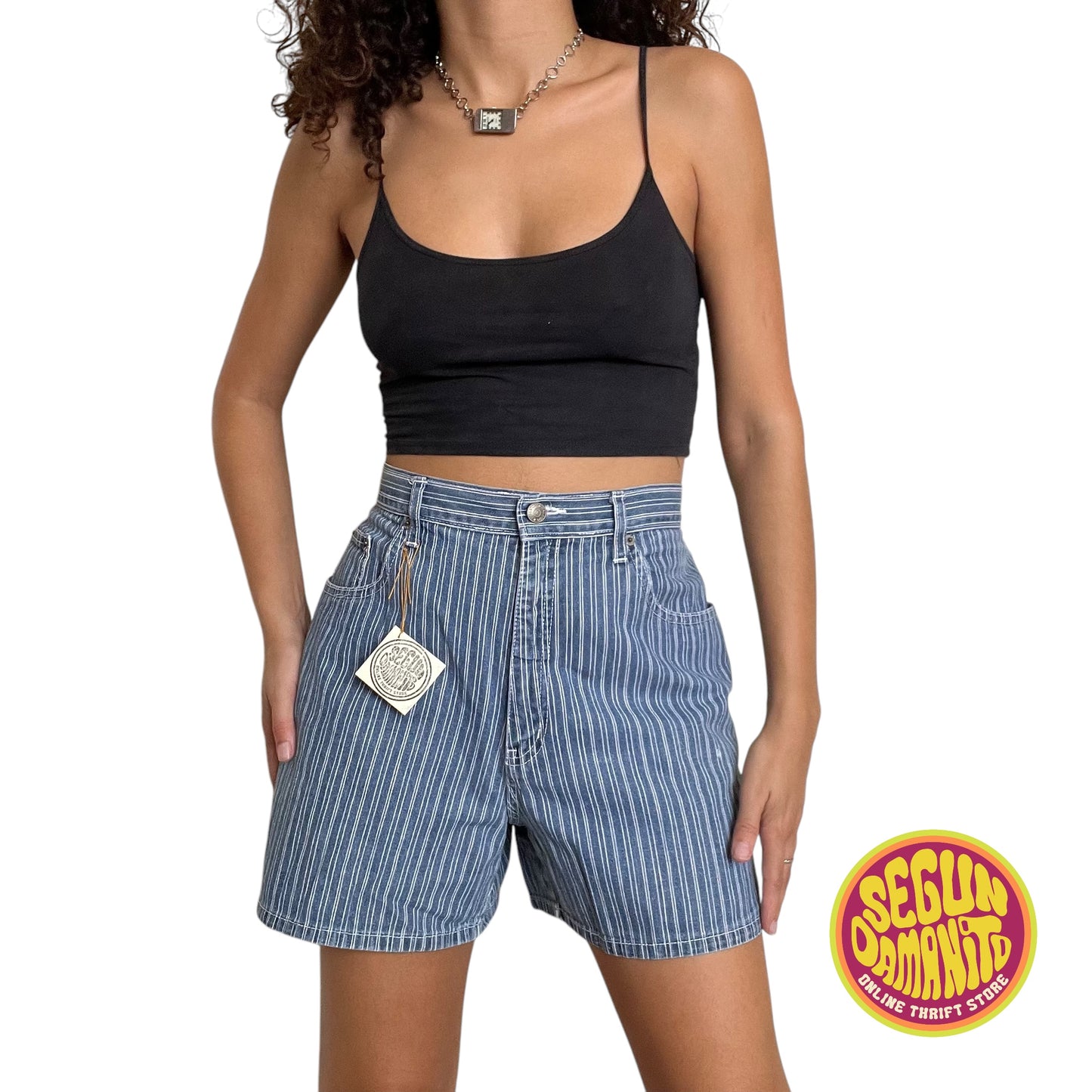 Striped High Waist 90’s Vintage  Shorts