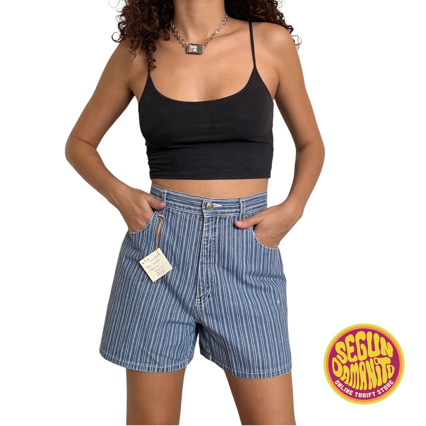 Striped High Waist 90’s Vintage  Shorts