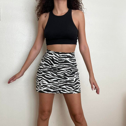 Modern Zebra Print Mini Skirt 🦓